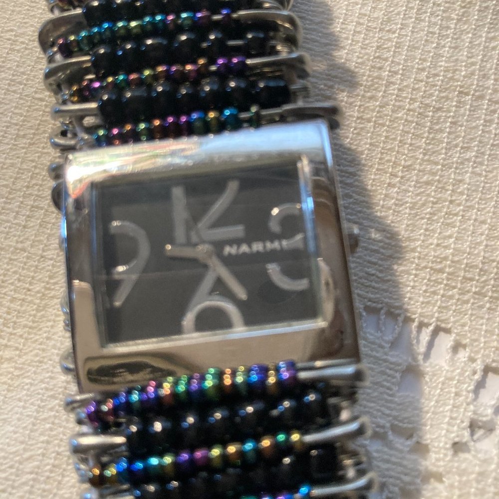 Good condition working women's Narmi beaded watch